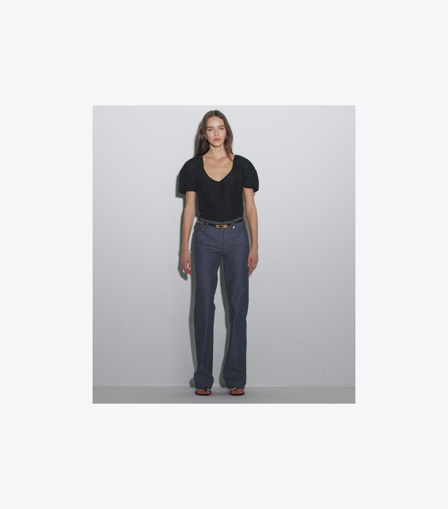 Balloon Sleeve Viscose Top