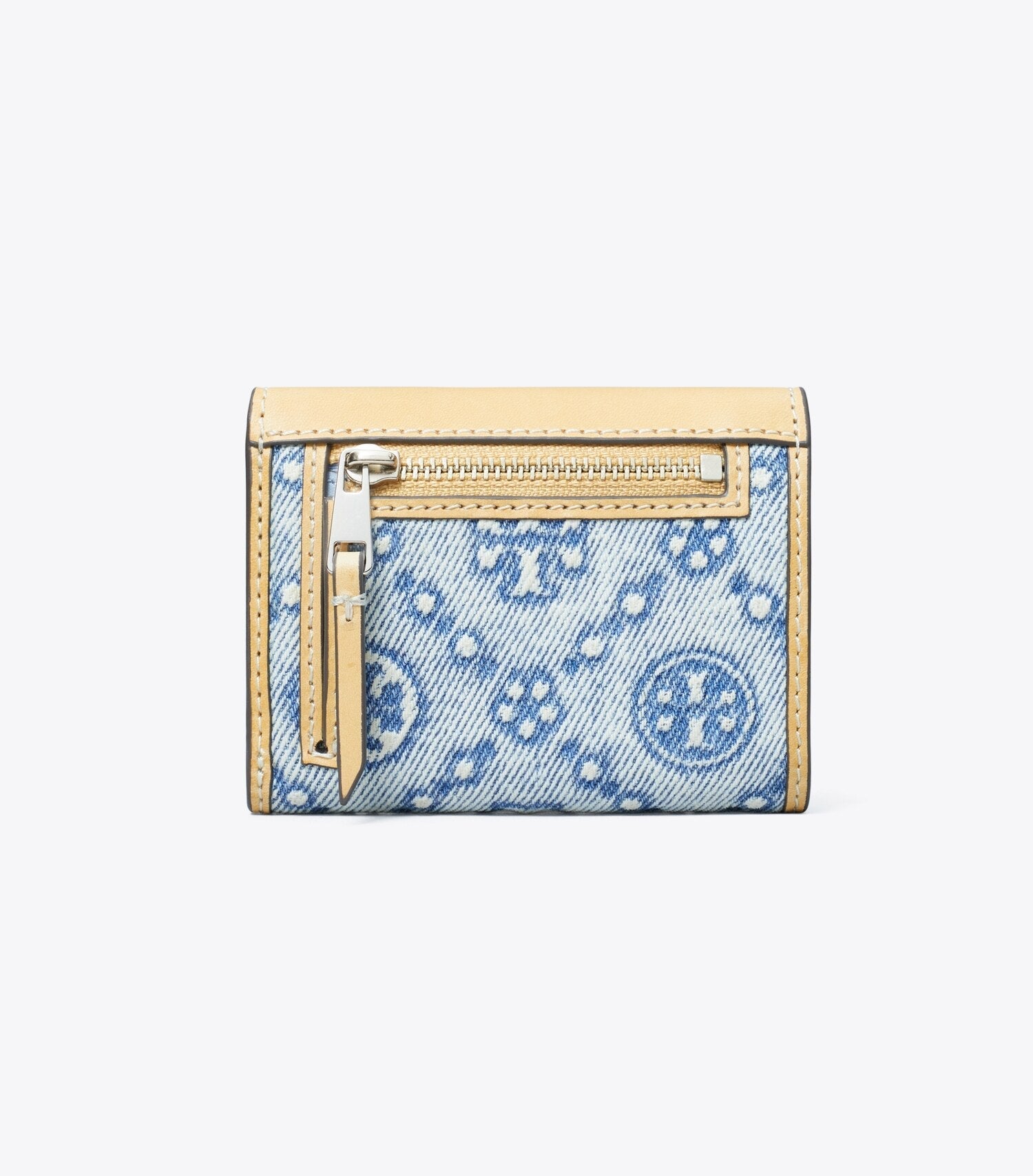 T Monogram Denim Small Envelope Wallet